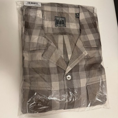 Todd Snyder Rayon Long Sleeve Field Shirt Brown Baja Dunes Camp Plaid Checks XL