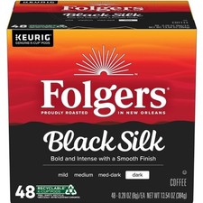Folgers Black Silk K Cup Coffee Pods Dark Roast 48 Count Box, FREESHIPPING