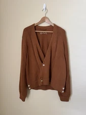 Bode Double Breasted Cardigan Sweater Brown Large XL