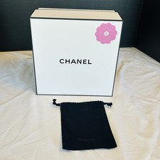 Empty Chanel Box Storage Gift White Square Drawstring Bag 8.75 x 8.75 x 4