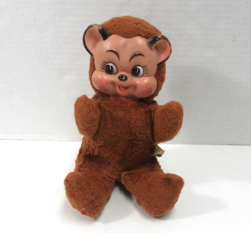 ❤️Knickerbocker❤️ l nose bear (小) 1920 Knickerbocker Bear Red Plush Teddy Bear Vintage 1950's Rubber Nose