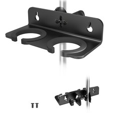 ClampOn Multi Microphone Holder Mount Fits 2 Handheld Mics Aluminum/Rubber