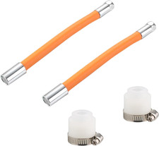 2 Pack 11.8 Inch Faucet Extension Hose Stainless Steel Flexible Sink Water Pipe