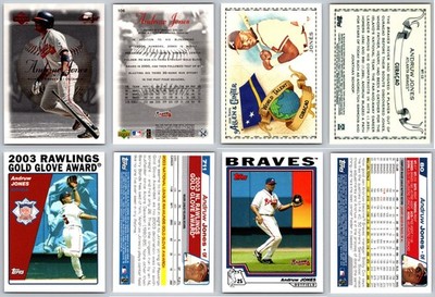 Andruw Jones 4-Card Lot - HOF Atlanta Braves Los Angeles Dodgers Yankees 