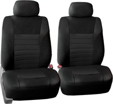 FH Group Car Seat Covers Premium 3D Air Mesh - Low Back Car Black Front Set