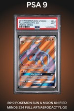 POKEMON UNIFIED MINDS AERODACTYL GX #224 FULL ART PSA 9 MINT #121309972 on eBay