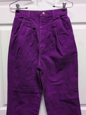 Vtg Wrangler Womens Purple Jeans Sz 7/ 8. High Waist/ Stitched Front/ Pockets
