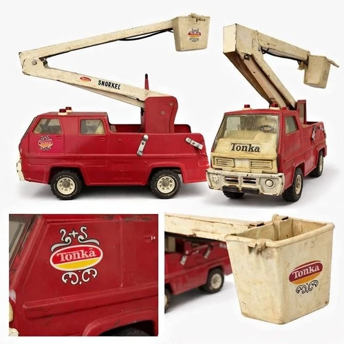 Vintage Tonka Snorkel Fire Truck – Metal Boom Bucket – 1970s Classic 🚒
