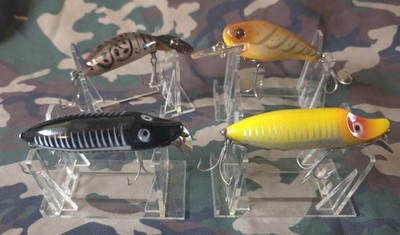 Lot (4) Vintage Heddon Crankbaits & Top Water Plugs! mint**