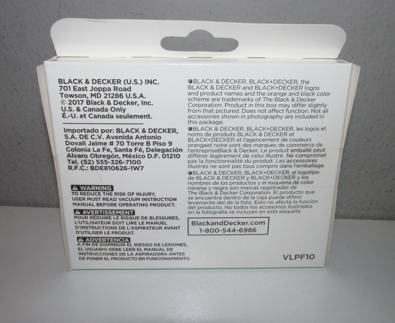 Black & Decker Replacement Pleated Hand Vacuum Filter (VLPF10) BRAND NEW IN BOX