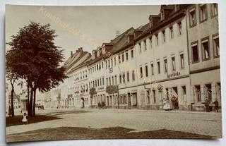 orig. Foto cartolina Rochlitz strada casa farmacia edificio 1915 circa