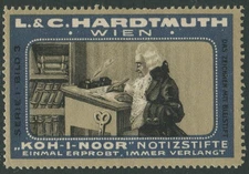 Austria L&C Hardtmuth Vienna Koh-I-Noor Pencil Ad Stamp 18th Century Writer
