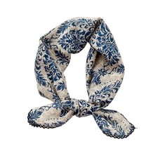 Large Cotton Bandana Headband, Head Wrap, Protective Coverage, S02-vine - Blue