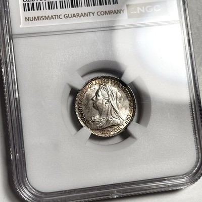 1900 Six Pence 6P England Great Britain NGC MS63 Silver Coin .925