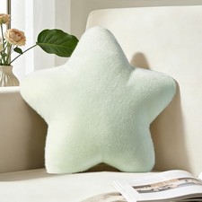 15.4 Inch Star Shaped Pillow Cute Green Decorative Throw Pillows for Couch Be...