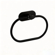 Punch Free Stainless Steel Towel Ring Oval Bathroom Kitchen Wall Holder