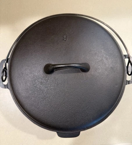 Griswold Iron Mountain #9 Dutch Oven #1038 With Matching Lid #1039 HARD TO FIND