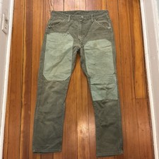 VTG 1950s Wrangler Blue Bell Sanforized Double Knee Green Workwear Pants SZ 34