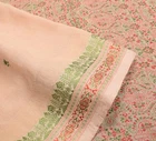 Sushila Vintage Brown Woven Saree 100% Pure Cotton Handloom Indian Sari Fabric