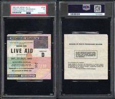 1985 Live Aid Concert Ticket PSA Wembley UK Queen Freddie Mercury U2 Bowie Who