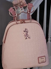 BOXLUNCH Exclusive Debossed Blush Minnie Mouse Loungefly Mini Backpack