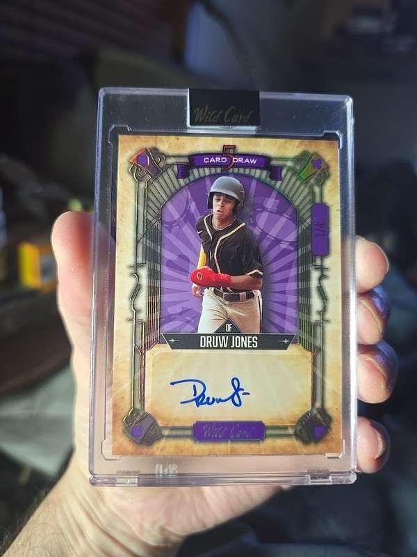 23 Wild Card 5 Card Draw Purple Auto Druw Jones #1/4  5cdc-13