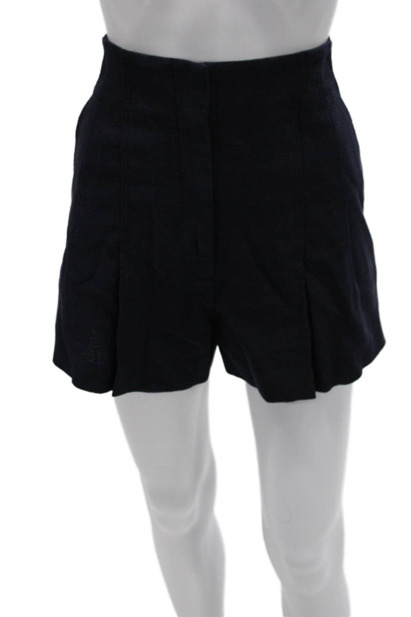 A.L.C. Women Hot Pants Blue Linen Blend Zip Size 6Free Shipping in US $100+ Orders | $6.95 Orders Below