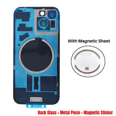 Lot Back Glass Replacement + Metal & Magnet For iPhone 17/16 Plus 15/ 14 Pro Max