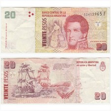 ARGENTINA 20 Pesos s/n 12413965F Circulated (see scan)