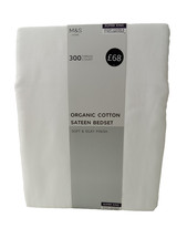 M&S Home Organic Cotton Sateen Bedset White Super King New
