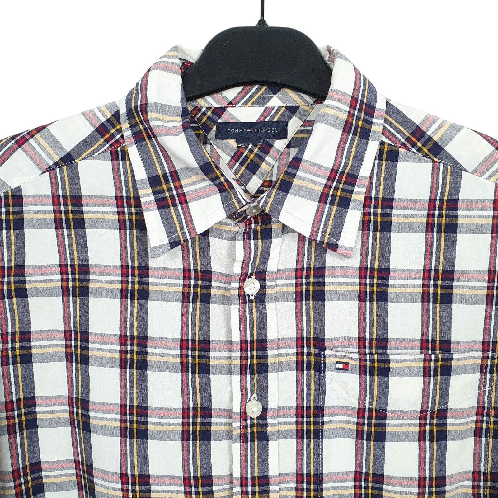 TOMMY HILFIGER Blue Check Shirt Long Sleeve Casual Mens S image 2