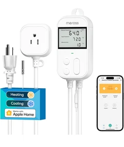 Smart Wi-Fi Socket Thermostat Meross MTS960 Works with Apple Home, Alexa, Google