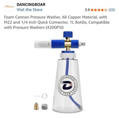 Cannon Washer, All Copper Material, with M22 and 1/4 Inch Quick Connector, 1L