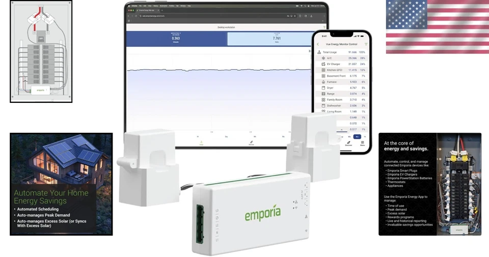 Monitor de energía compacto Vue 3 - Listado para seguimiento seguro de electricidad en el hogar Foto 2 de 4