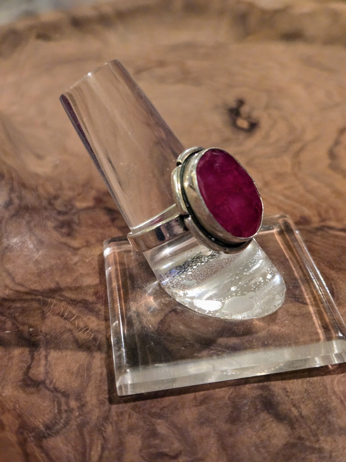 Sterling Silver Ruby Statement Ring Size 6.5 - image 8