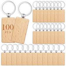 100 Laser Engraving Wooden Keychain Blanks Bulk