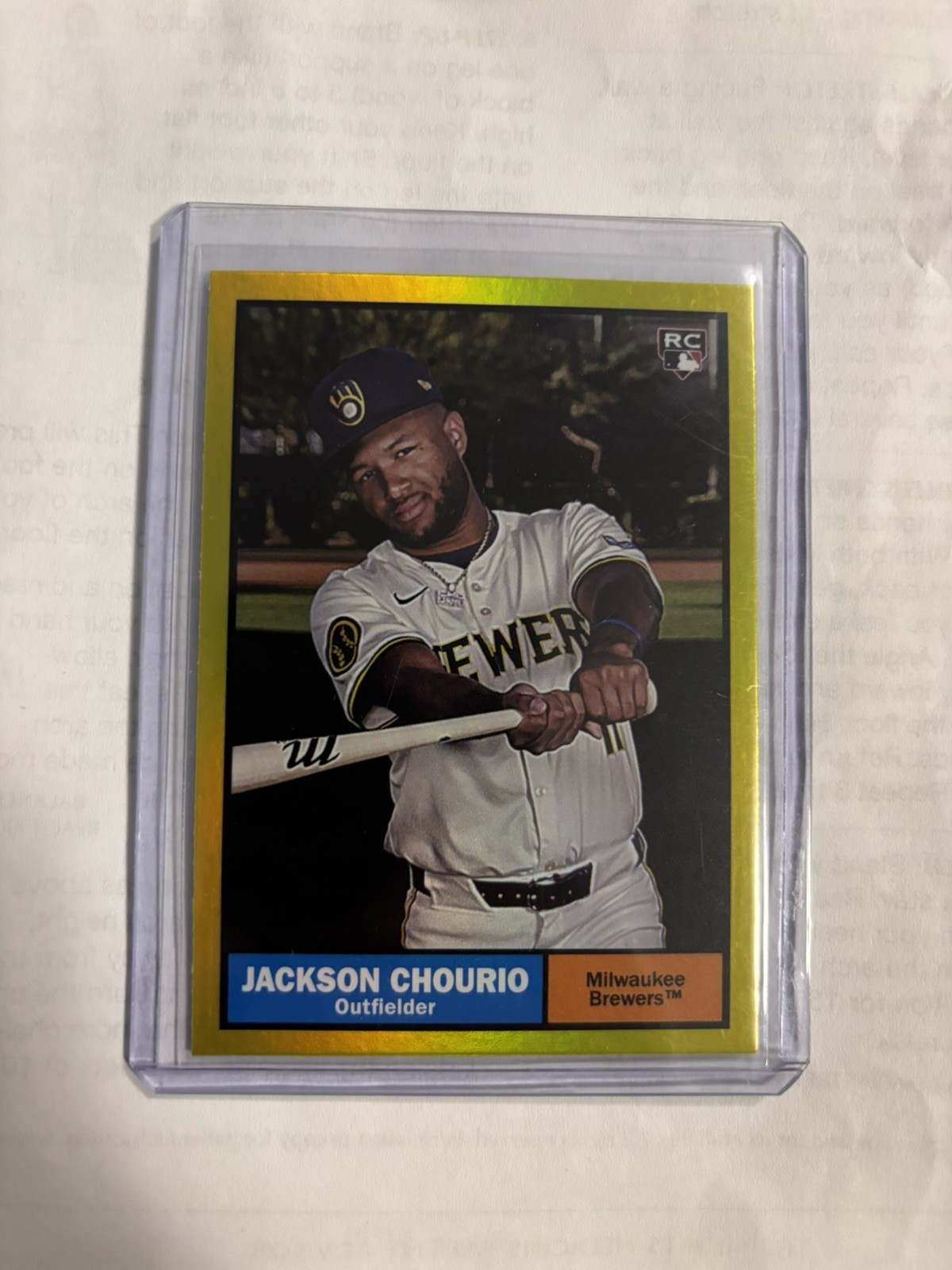 2024 Topps Archives - Jackson Chourio Yellow Foilboard (RC) #44 Brewers