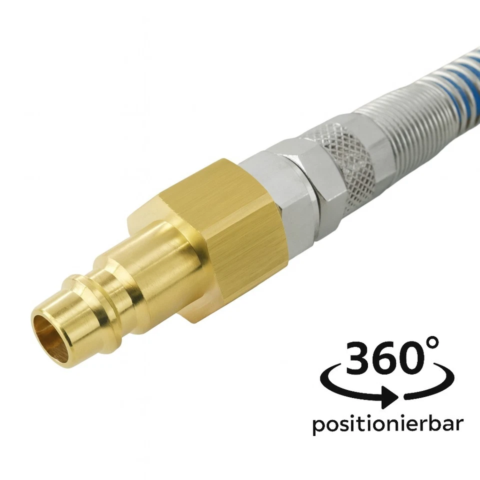 Polyurethan-Spiralschlauch mit Knickschutz 360° drehbar mit Druckluftkupplung - Bild 4 von 4