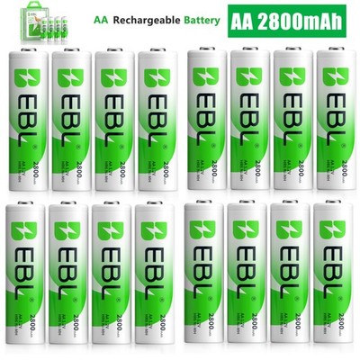 Lot EBL AA Rechargeable Batteries 1.2V 2800mAh NIMH Battery For Camera LED Light