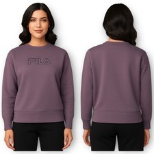 NWT FILA Ladies  Logo Crewneck Sweatshirt Ephemera Purple Medium