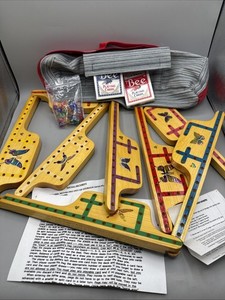 Pegs and Jokers Flex Board Game Set 2 to 8 Players Handcrafted Natural Wood