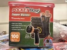 Pocket Hose 100 Ft. 3/4”  Copper Bullet with 10 Spray Pattern Sprayer