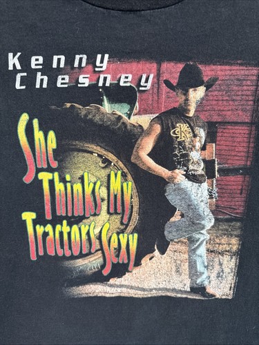Vintage Y2k Kenny Chesney Tractors Sexy Short Sleeve Concert T-Shirt Sz Large US - Picture 2 of 15