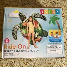 Intex Inflatable Ride on Sea Turtle Kids Swimming Pool Float Beach Rider Toy