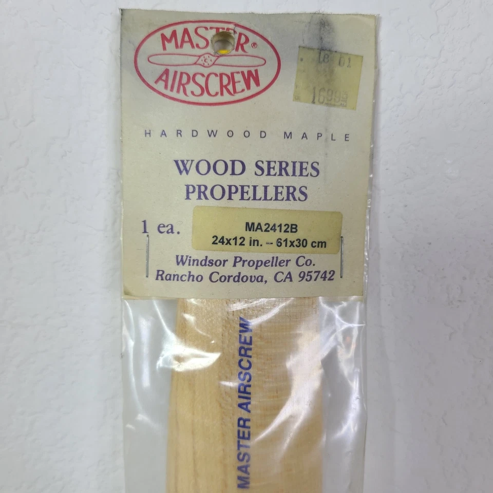 Master Airscrew 24x12 MAPLE Wood Propeller #MA2412B -NOS New - Image 2 of 4