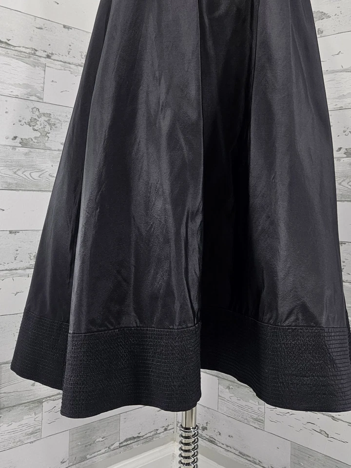 Vestido de cóctel negro J Crew cuello cuadrado seda para mujer 8 Foto 3 de 4