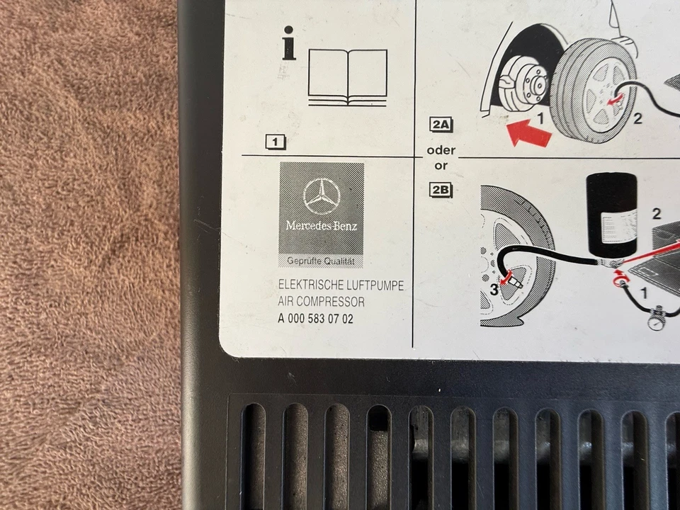 2003-2009 Mercedes W211 E320 E350 Spare Tire Air Compressor Pump A0005830702 - Imagem 2 de 4