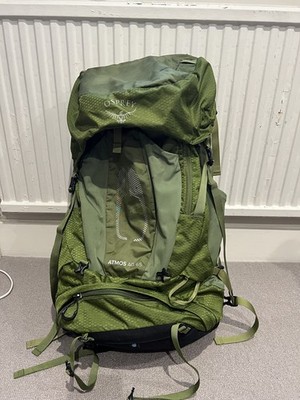 Osprey Atmos AG 65 Hiking Backpack Gray Green Anti Gravity