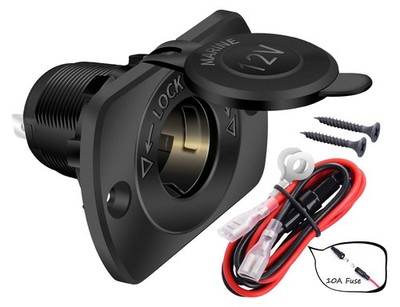 marine cigarette socket DR-Y7 12-24V Lighter Mount Receptacle features an easy Waterproof Marine Cigarette Lighter Socket