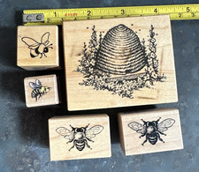 Bumble BEE Beehive Rubber Stamps Lot of 5
